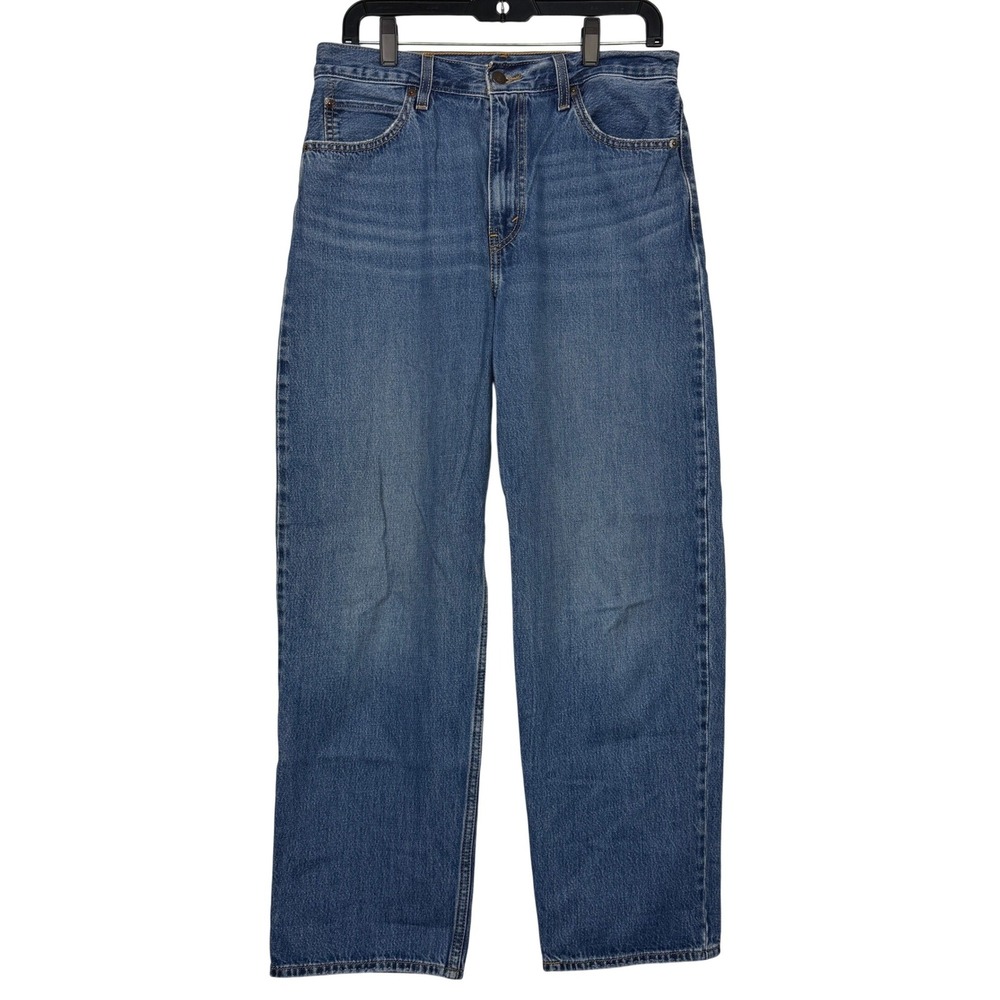 Levis Premium Dad Jean Womens 29 Blue Straight LOOSE WIDE LEG Relaxed Denim Pant